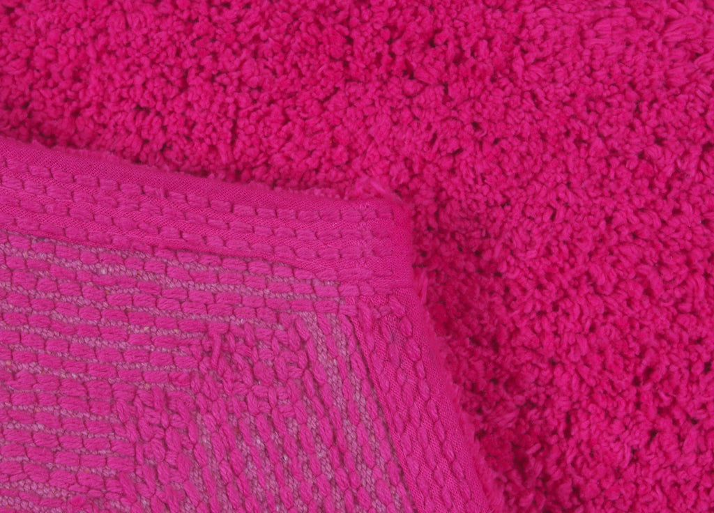 100% Cotton Tufted Bath Rug, 24"x40" Rectangle, Hot Pink T6677