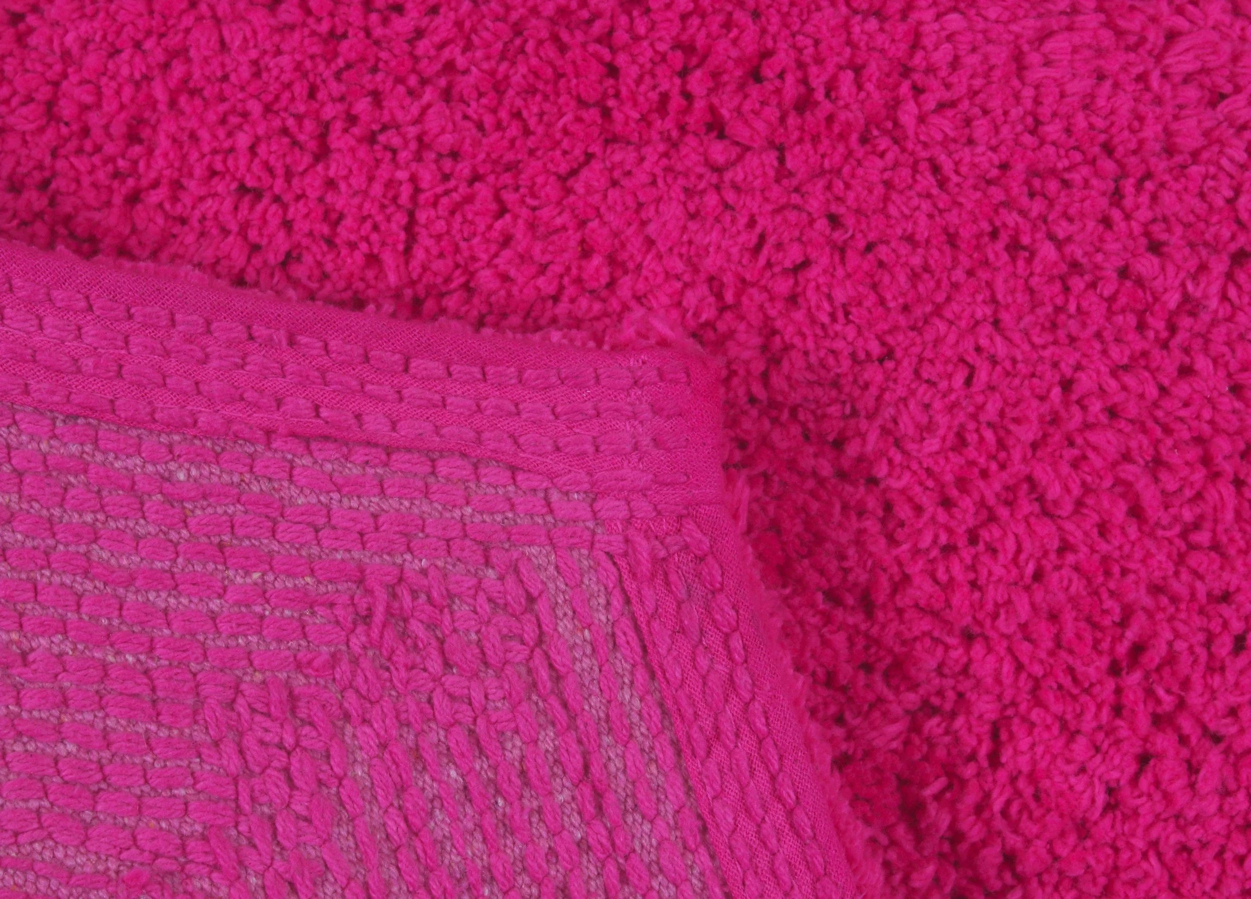 100% Cotton Tufted Bath Rug, 24"x40" Rectangle, Hot Pink T6677
