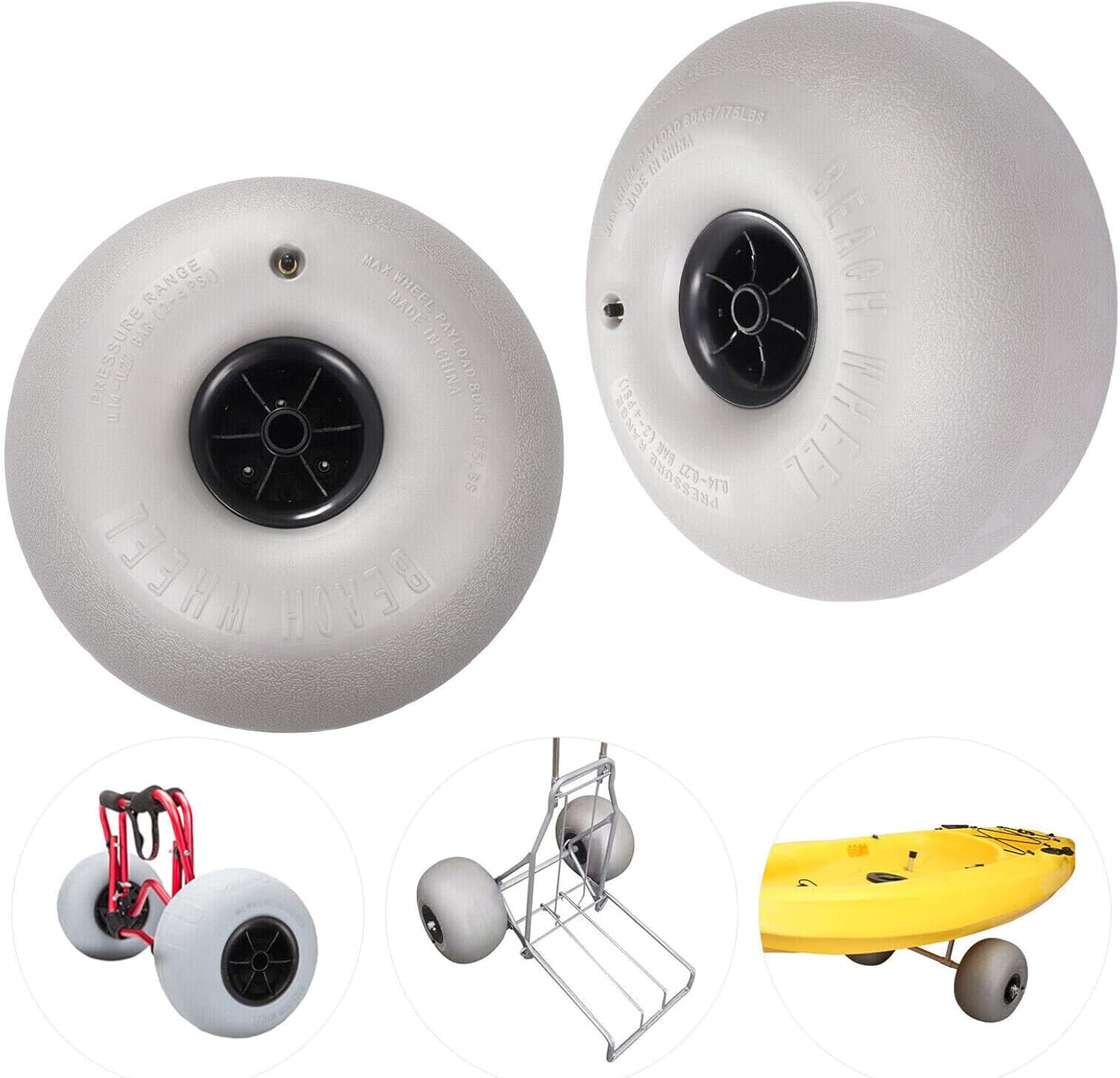 2-Pack Beach Cart Tires with Balloon Wheels S5405