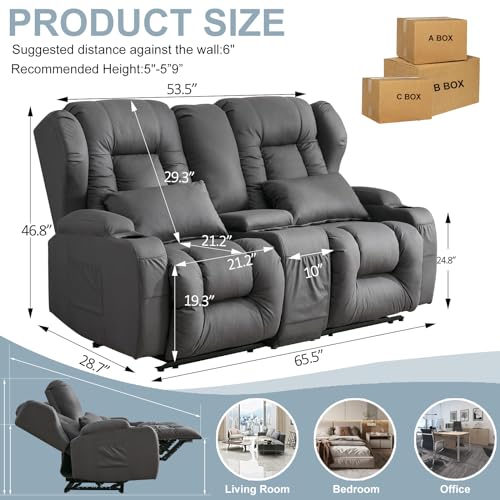 Beige RV Loveseat Recliner Sofa O79851