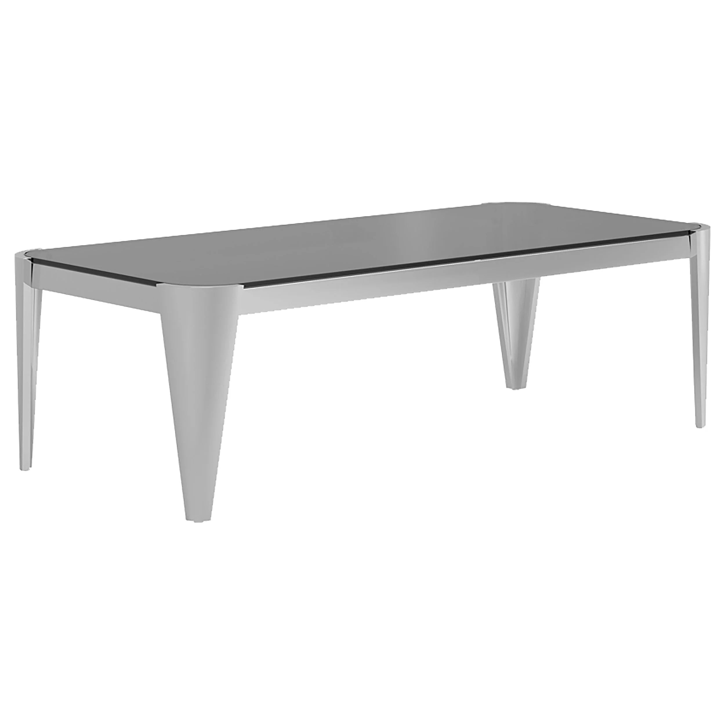 Silver and Grey Rectangle Glass Top Coffee Table W204