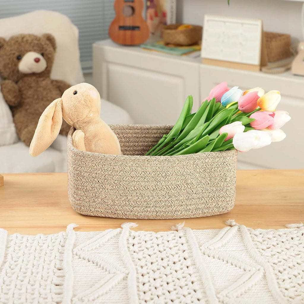 3 Packs Oxide Red Woven Rope Storage Baskets H412426
