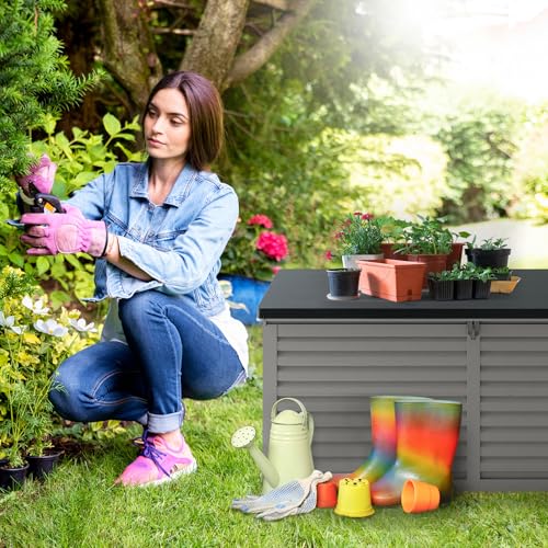130 Gallon Waterproof Lockable Deck Box (Black) J51450