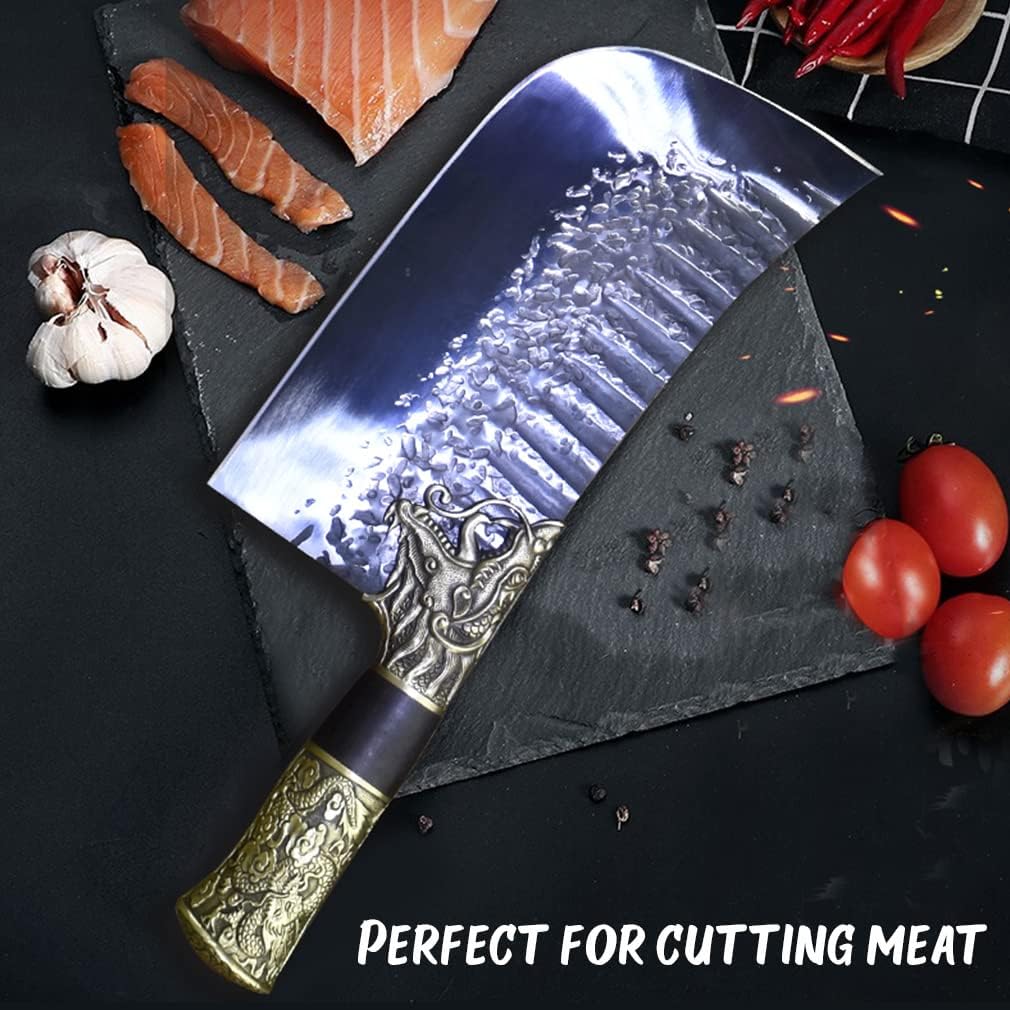 High Carbon Steel Meat Cleaver with Sheath K436