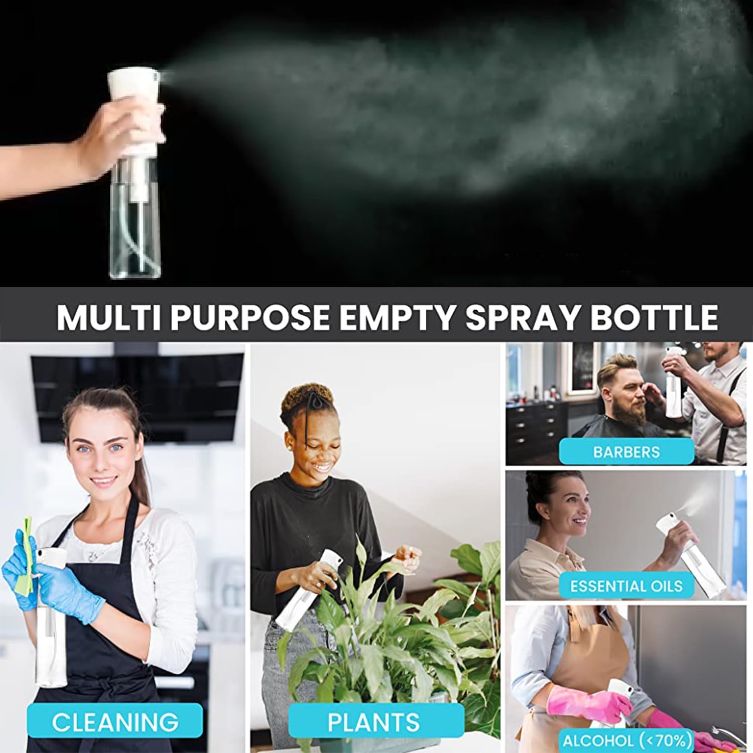 Continuous Mist Ultra Fine Water Sprayer 10.1oz Gradient Blue Z268