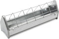 15" Galvanized Metal Poultry Feed Tray with Removable Anti Roosting Guard S977413
