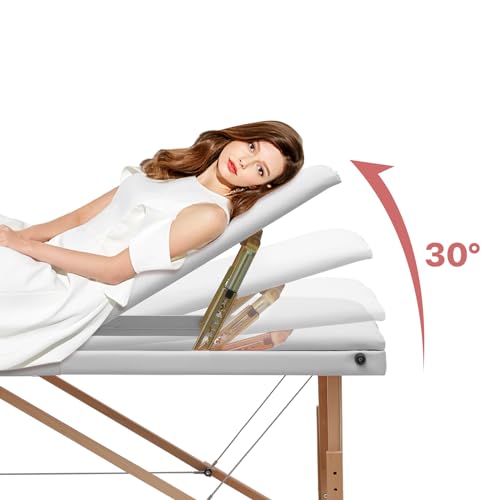 White 3 Fold Portable Massage Table with Carry Case N834578