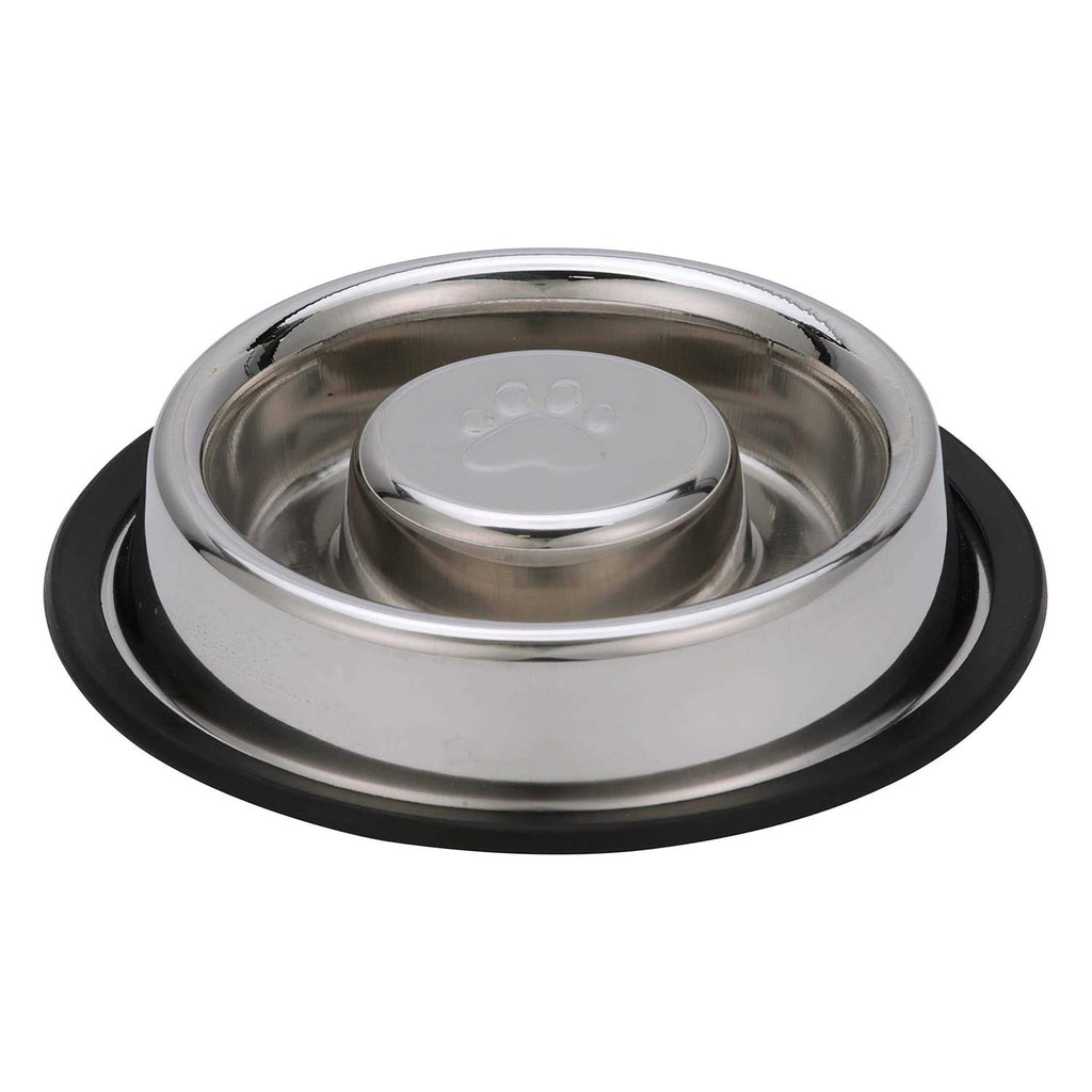 Stainless Steel Slow Feed Bowl Non-Tip Non-Skid W513896