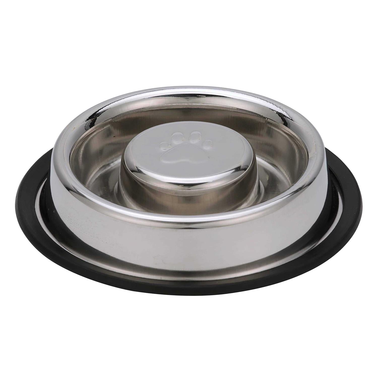 Stainless Steel Slow Feed Bowl Non-Tip Non-Skid W513896