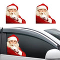 2 PCS Santa Claus Car Window Stickers, 8.6In x 11.8In Waterproof PVC Single-Transparent Vehicle Decals X40076