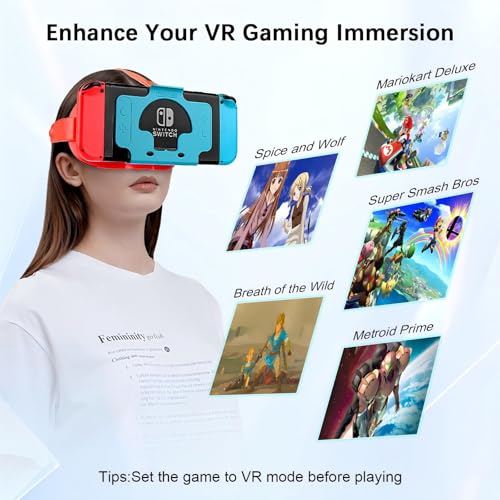 Red & Blue VR Headset with Adjustable HD Lenses and Head Strap D9486
