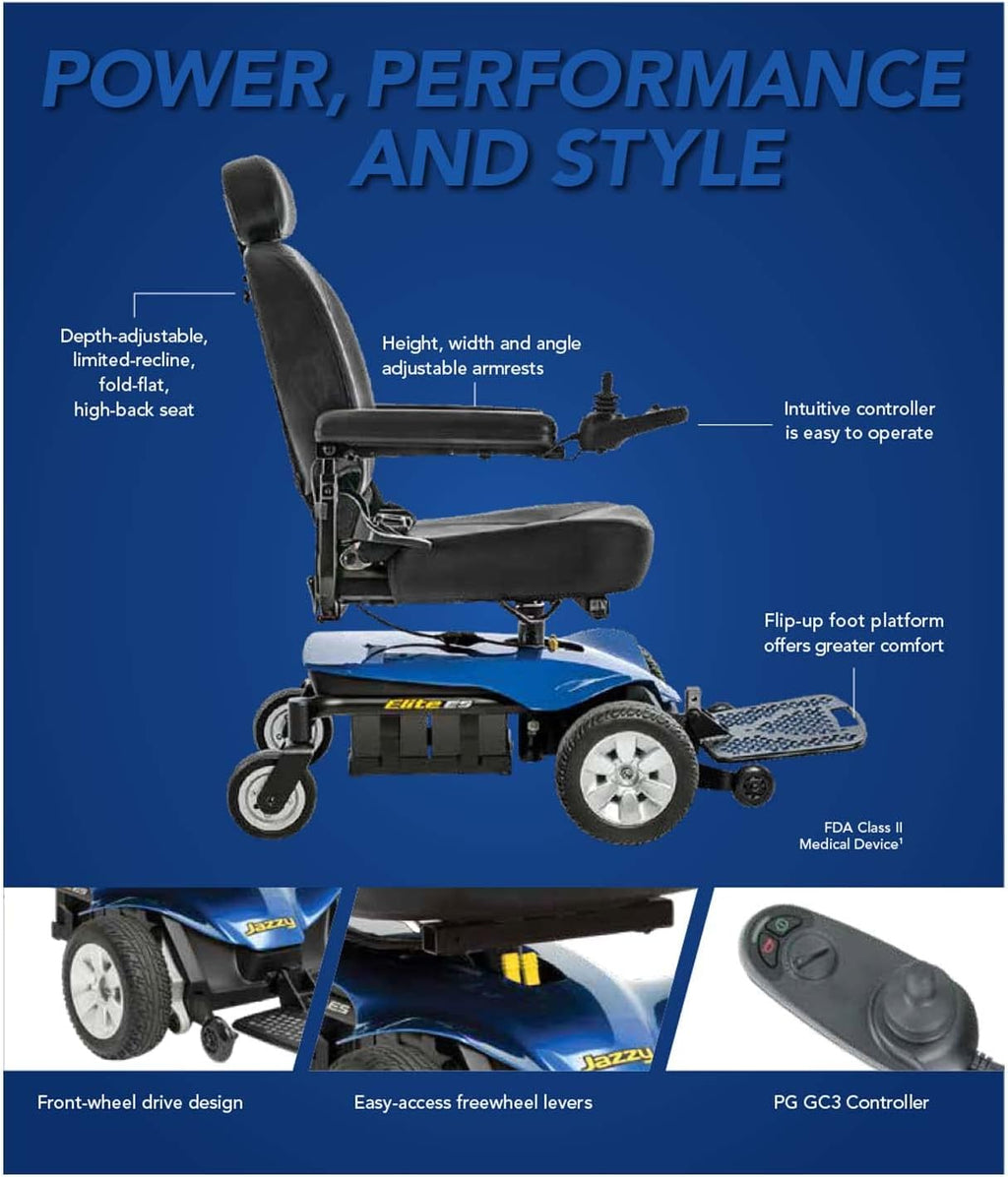 Red Power Chair, 300 lbs. WC, 4 MPH, 15 Miles Range Per Charge I477