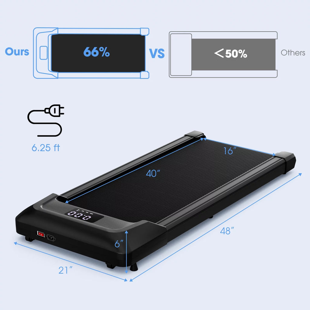 Black Walking Pad Under Desk Treadmill M485