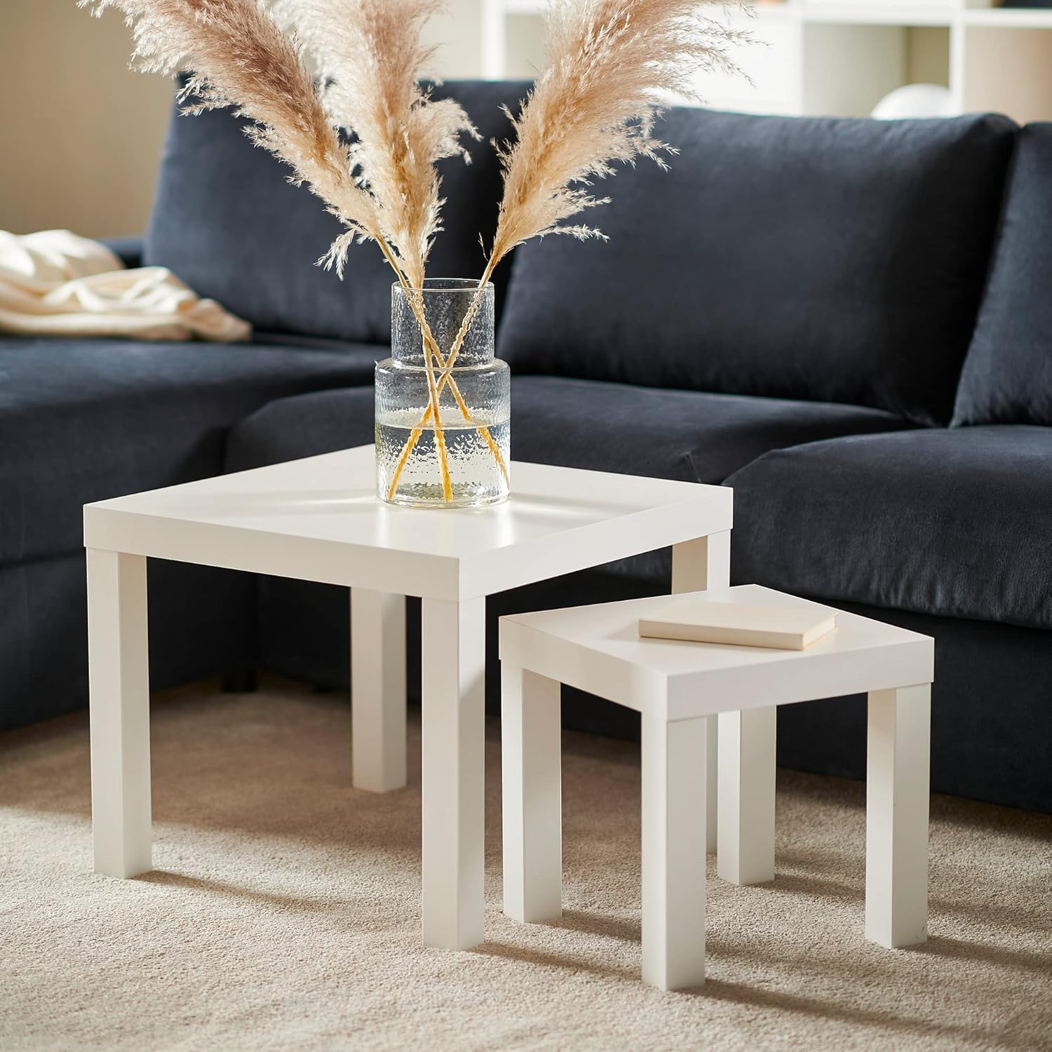 Set of 2 White Nest of Tables T7838