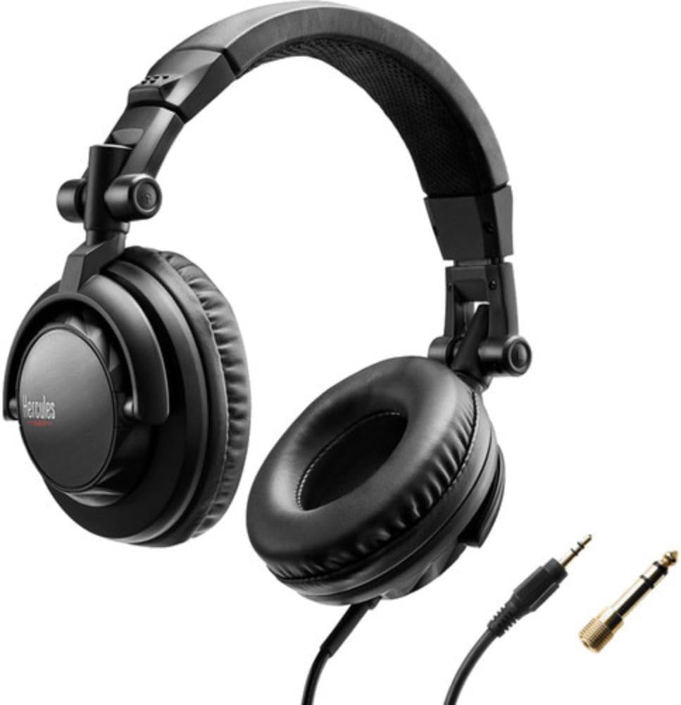 2 Deck Motorized DJ Controller with Cover and Closed-Back Headphones L64657