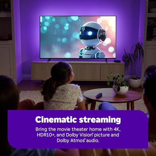 4K Streaming Device with HDR10+, Dolby Vision, Atmos, Bluetooth, Wi-Fi 6, Rechargeable Voice Remote Pro with Backlit Buttons U754