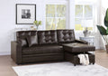 Espresso Convertible Sectional Sofa with Pull Out Bed H2110