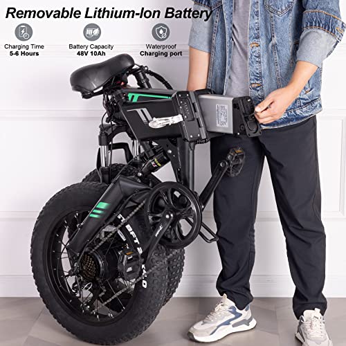 20''X4.0 Fat Tire 500W Foldable Electric Bike with 48V 10Ah Battery 7 Speed W76787