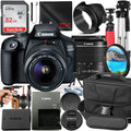DSLR Camera Bundle with 18-55mm Zoom Lens + 32GB Card + Case + Tripod G74762