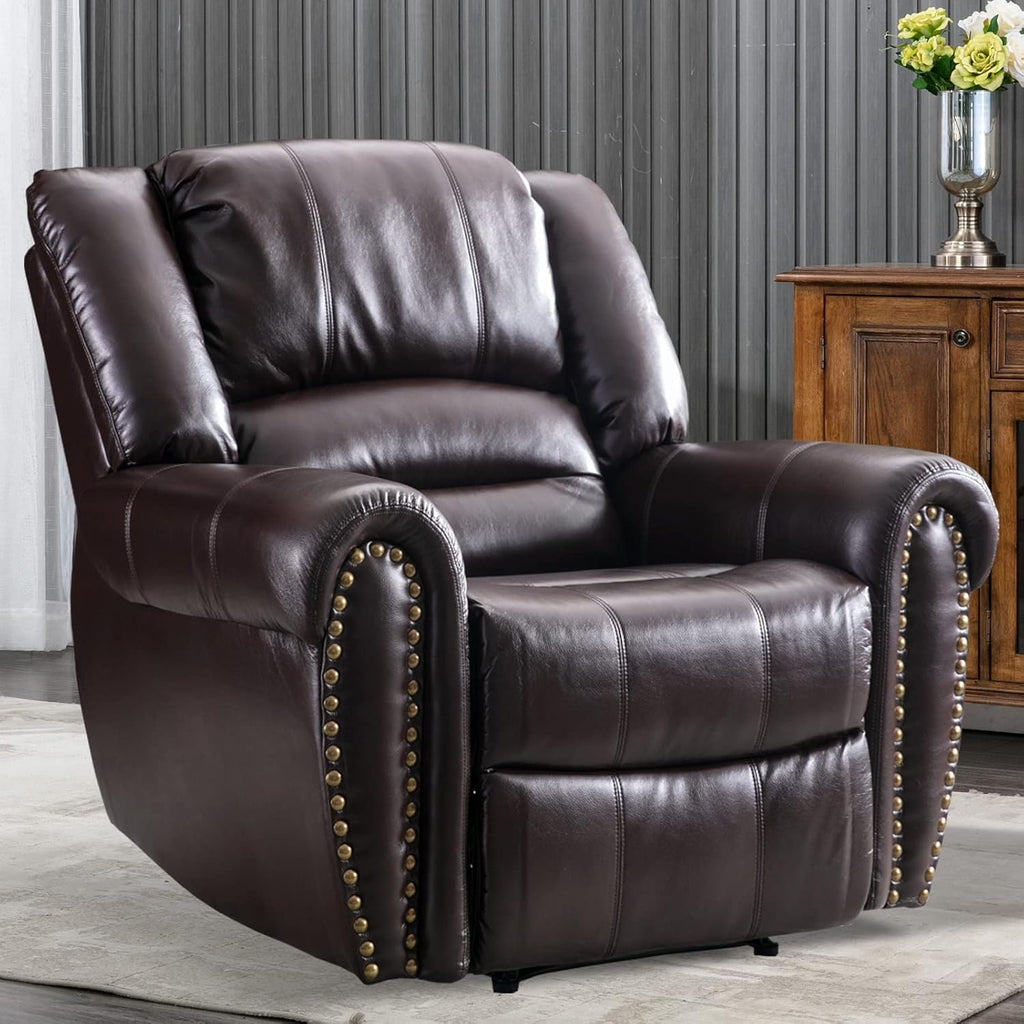 Brown Leather Manual Recliner Chair S6191