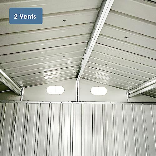 8 x 6 FT Outdoor Metal Storage Shed, Dark Gray S4171