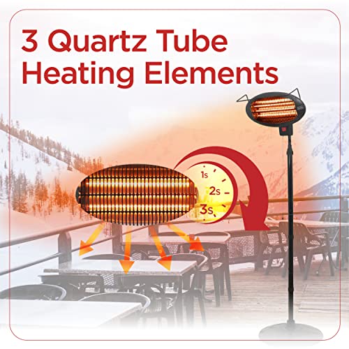 Patio Floor Electric Heater with 3 Heat Settings V578