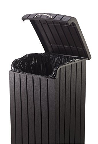 32 Gallon Resin Trash Can with Lid Brown H173