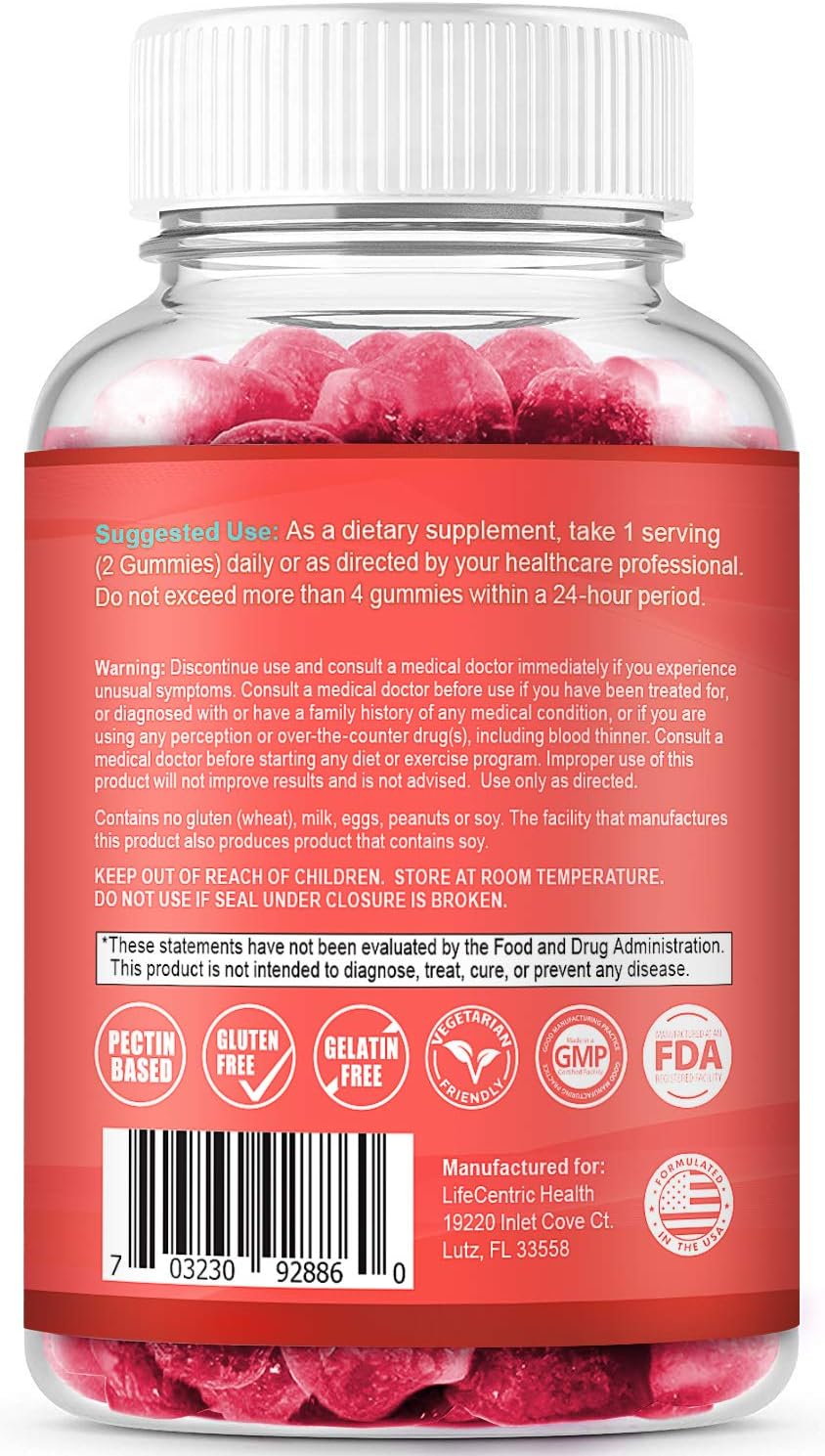 Biotin 10000mcg Chewable Supplement, 100 Count Vegan Gummies I617