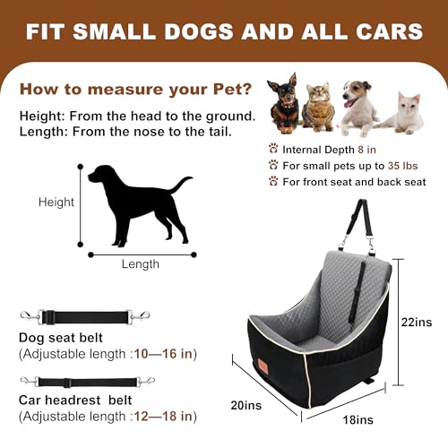 Black Memory Foam Dog Car Seat X854