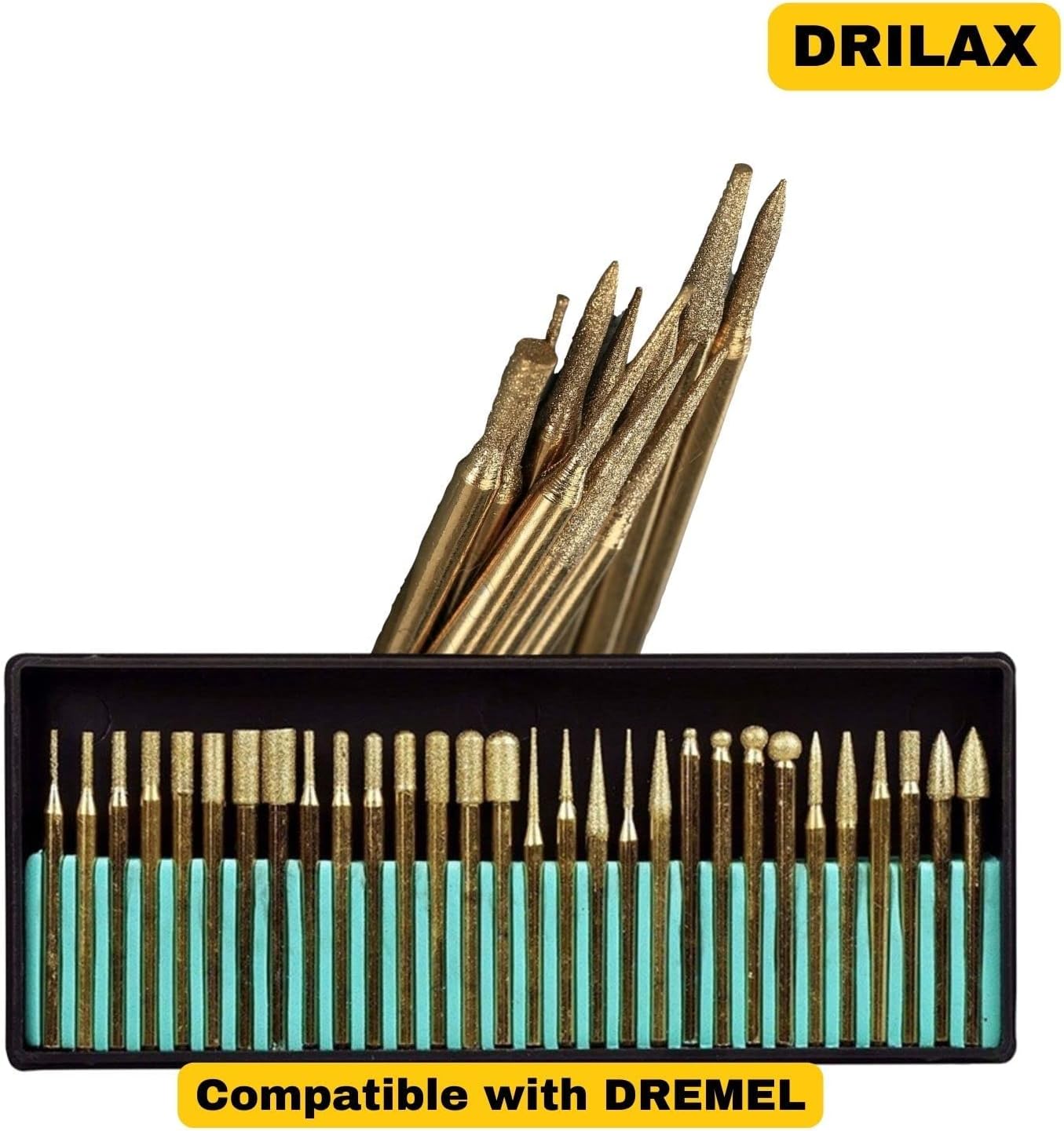 30 Piece Titanium Coated Diamond Drill Burr Set H388217