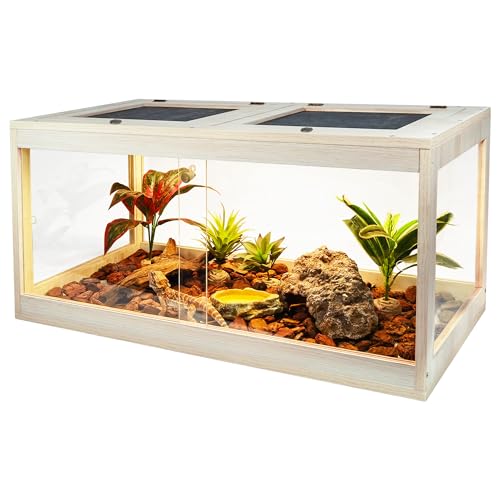 34 Gallon Reptile Terrarium Tank with Metal Mesh Roof Door H2560
