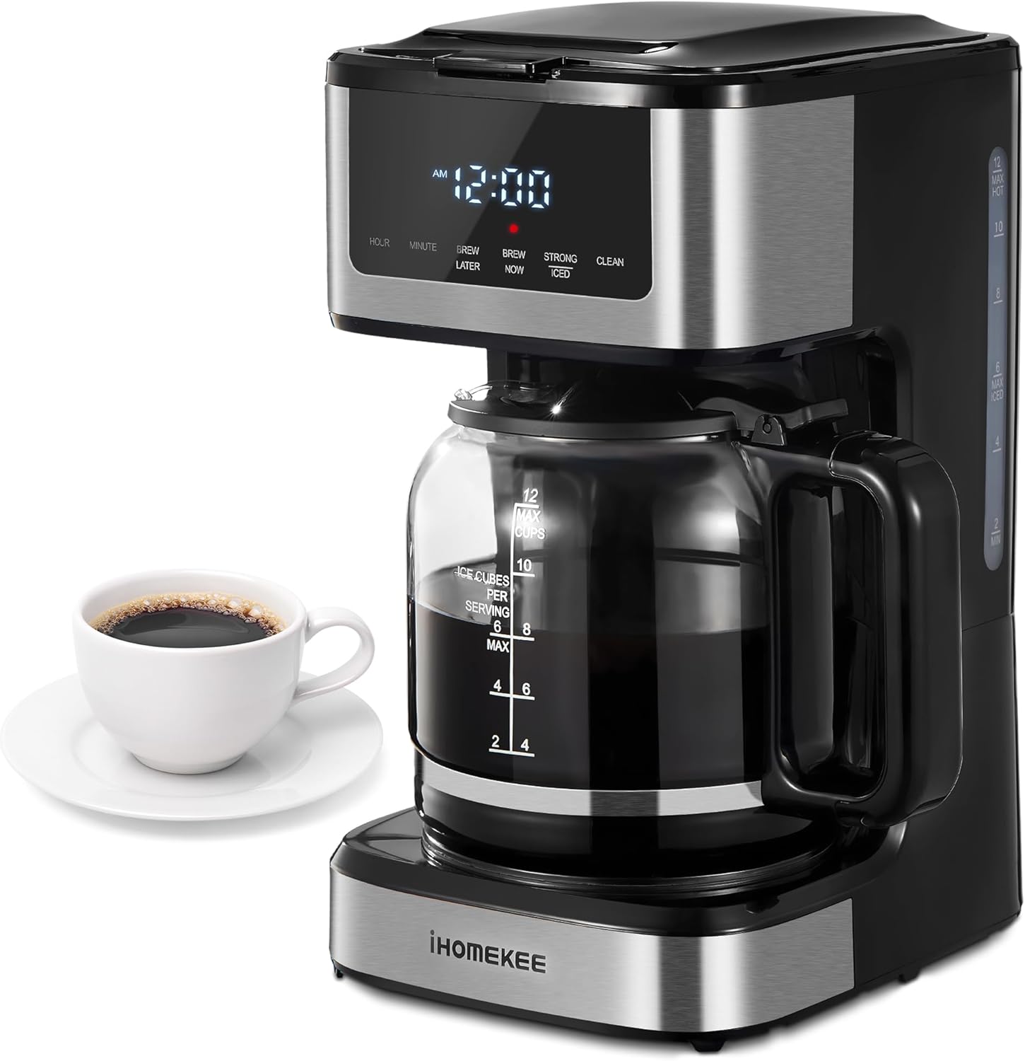 12 Cup Programmable Drip Coffee Maker with Iced Coffee Function B747403