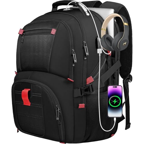 Black 50L Travel Laptop Backpack 17 Inch W291013