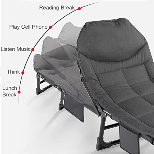 3 in 1 Folding Camping Cot Bed, 5 Positions Adjustable Patio Chaise Lounge Chair U952