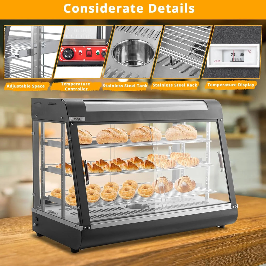 3-Tier Electric Food Warmer with Glass Door B879275