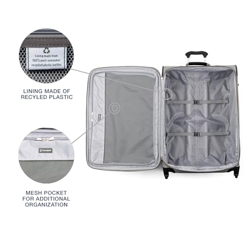Slate Green Softside Expandable Carry on Luggage with 4 Spinner Wheels Y661