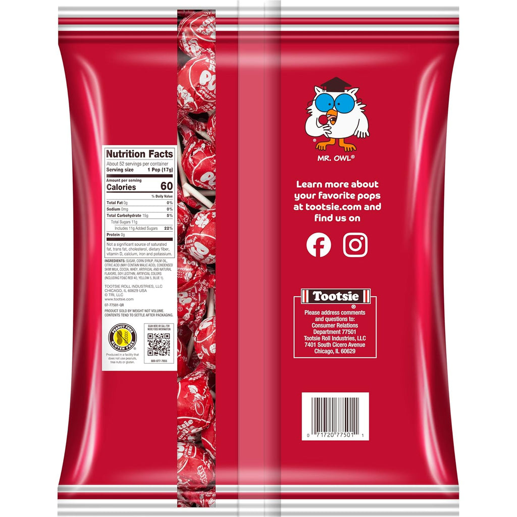 Cherry Flavored Lollipops with Chocolatey Center, Individually Wrapped Hard Candy, 50 Count C144