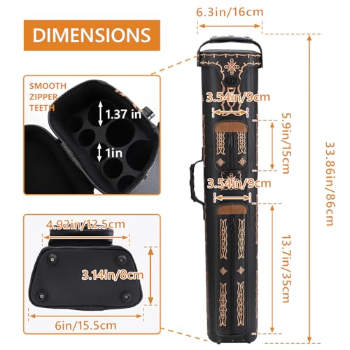 3x5 Hard Pool Cue Case Leatherette W338