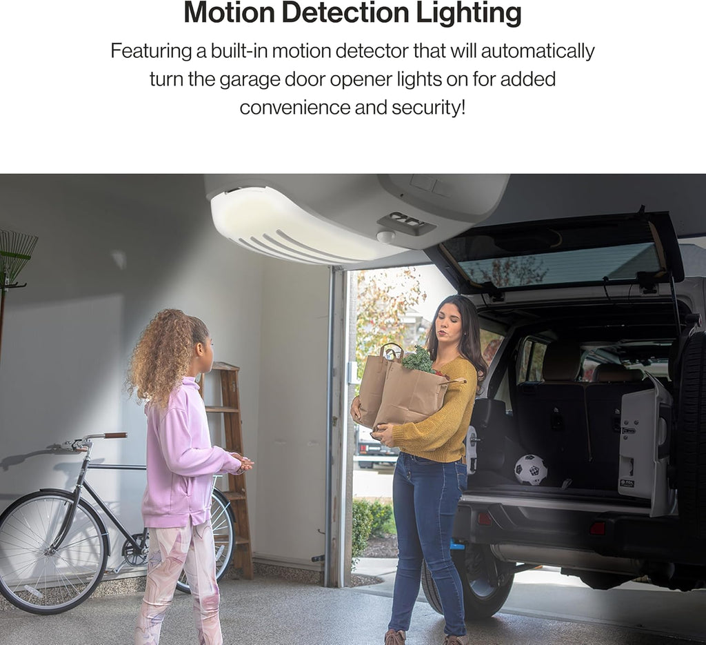 Gray Garage Door Opener with Steel-Reinforced Belt Drive C8673