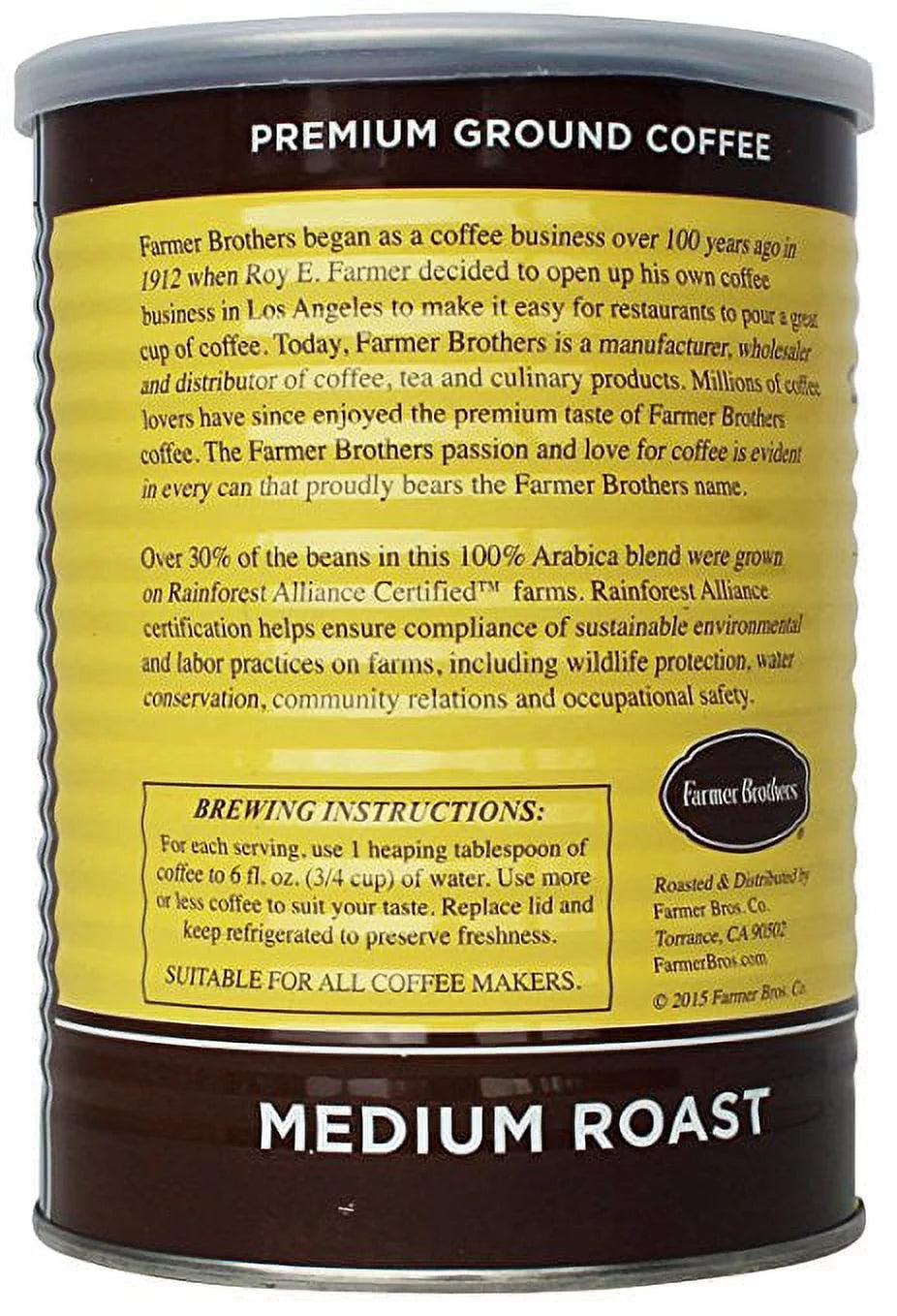 Medium Roast 100% Arabica Ground Coffee, 14 Oz (Pack of 2) A529