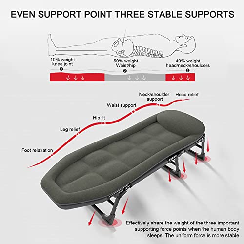 3 in 1 Folding Camping Cot Bed, 5 Positions Adjustable Patio Chaise Lounge Chair U952