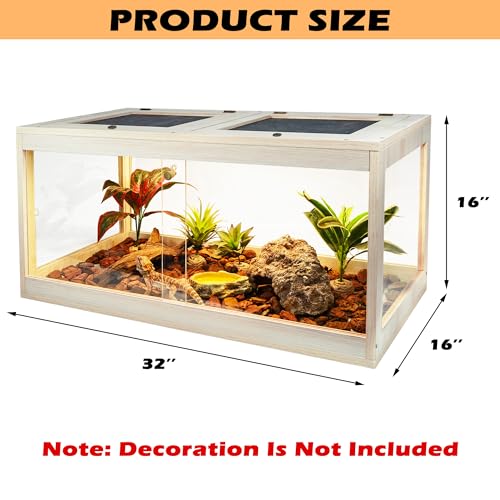 34 Gallon Reptile Terrarium Tank with Metal Mesh Roof Door H2560