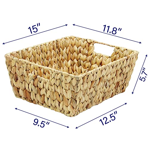 Natural Hand Woven Hyacinth Storage Basket, 2-Pack K166871