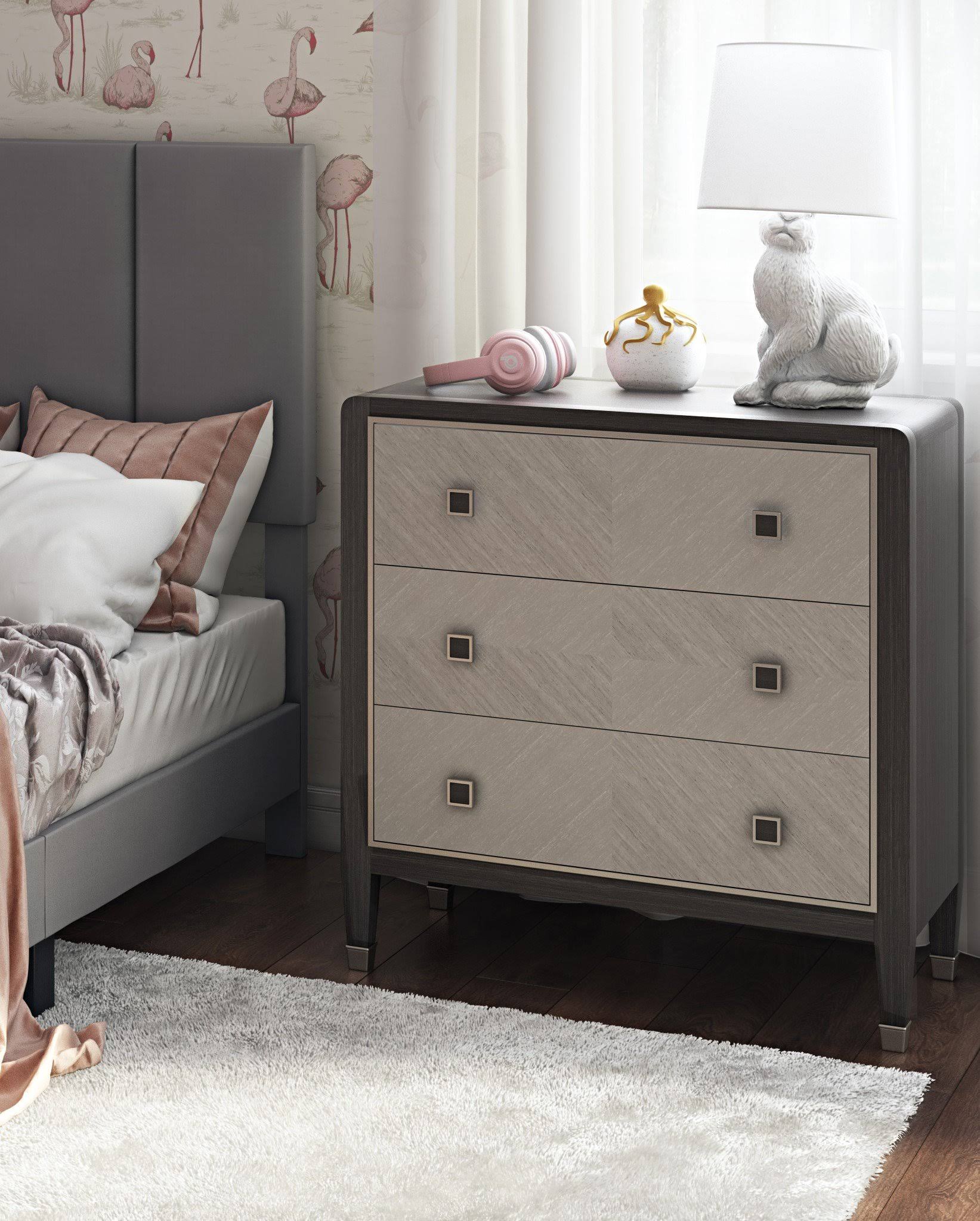 Oak Brown Three Drawer Accent Chest B873707