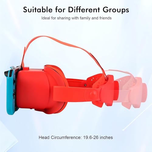 Red & Blue VR Headset with Adjustable HD Lenses and Head Strap D9486
