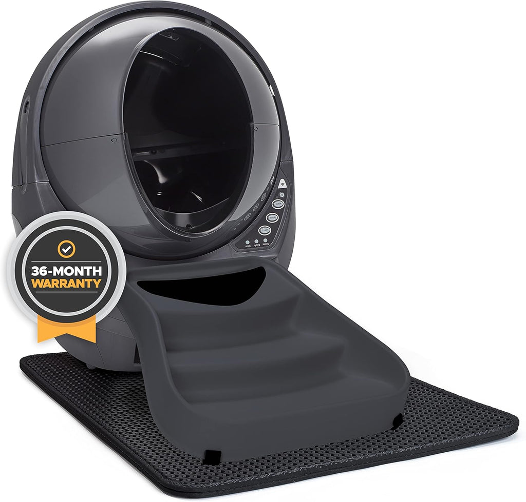 Self-Cleaning Cat Litter Box with Mat, Fence & Ramp B541726