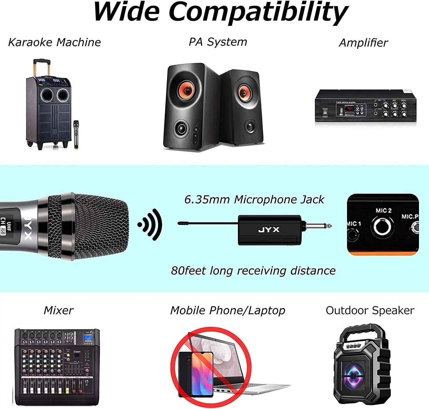 Wireless Handheld Dynamic UHF Metal Microphone E1556