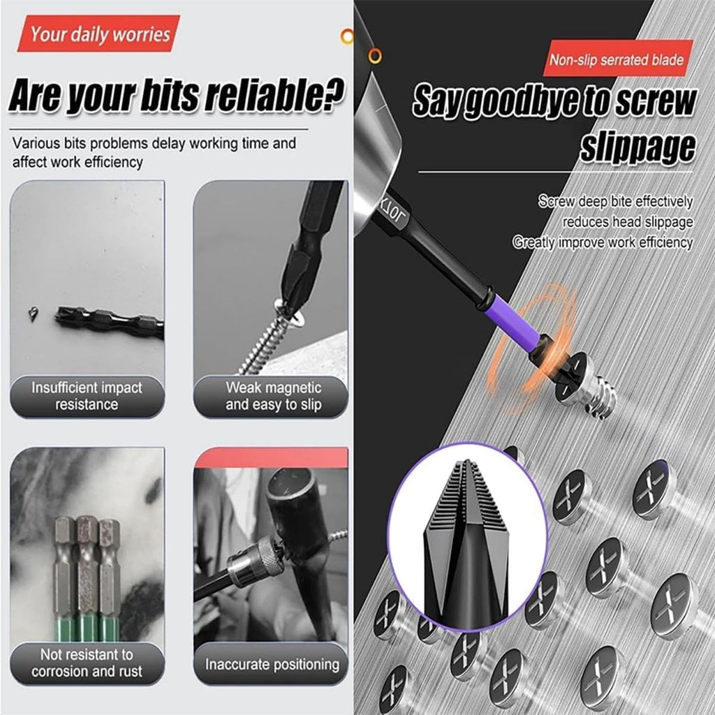 12-Piece Anti-Slip Shock-Proof Phillips Screwdriver Bit Sets, 1/4 Hex Shank Drill Bits H149716