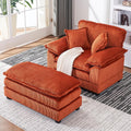 Oversized Corduroy Chaise Lounge with Ottoman P45465