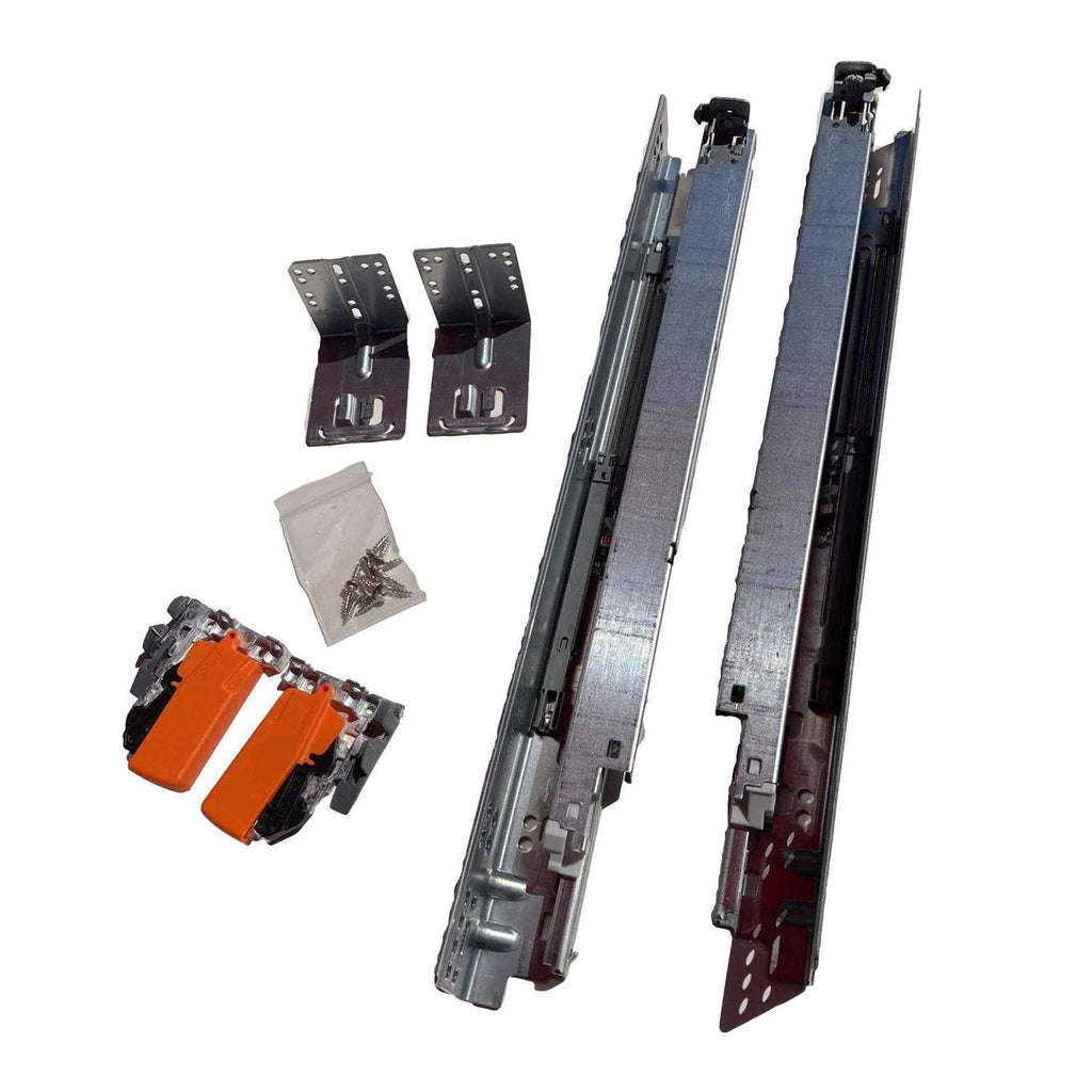 blumotion drawer slides complete pair with runners locking devices rear mounting brackets and screws A340